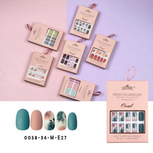 Wear nail wholesale short round head nail patch simple French Nail patch