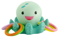 Infantino Light-up Ring Catcher Octopus with Five Rings Bath...